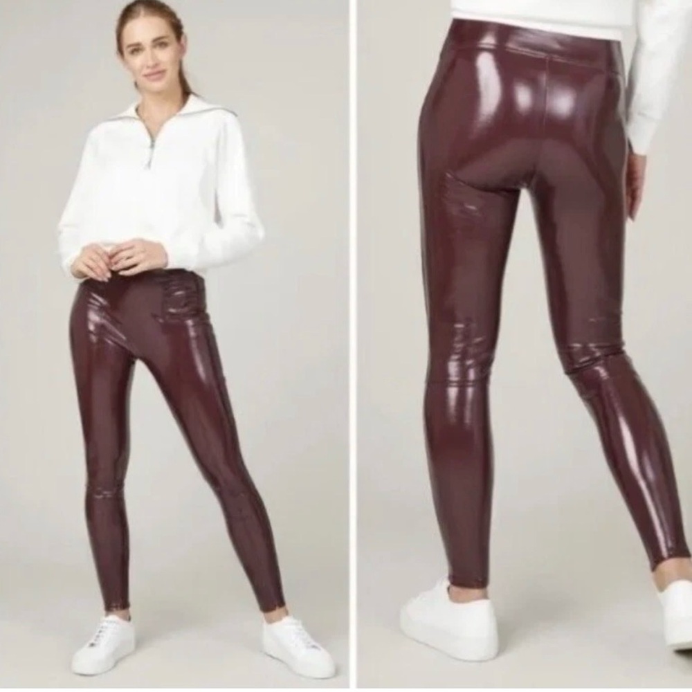 Spanx faux leather ruby leggings, small